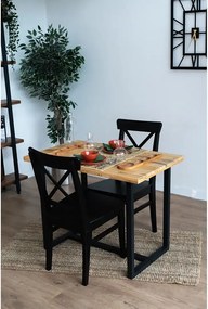 Masa bucatarie  lemn.seria wood A-620,pin natur-negru,100x59x75 cm, 30103