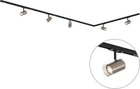 Sistem de șină monofazat modern negru cu 5 spoturi Gunmetal - Iconic Lloyd