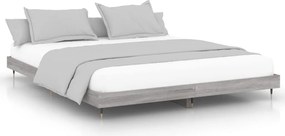 vidaXL Cadru de pat, gri sonoma, 120x200 cm, lemn prelucrat