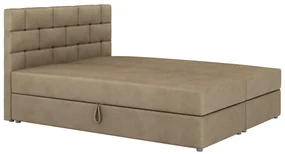 Pat matrimonial Boxspring 160x200 cm Waller (Maro deschis) (cu somieră și saltea). 1007731