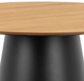 MAZZONI EXPORT BOSCO Stejar natural/picior negru - MASĂ ROTUNDĂ 120 cm PENTRU BUCĂTĂRIE SUFRAGERIE SALON FURNIR