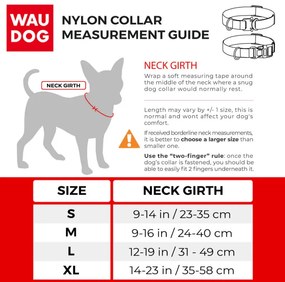 Lesa pentru caini cu scanare QR pasaport Waudog NASA 4738, Dimensiune S, Reglabil 23-35 cm, Pasaport QR,  Fastex, Negru/Imprimeu