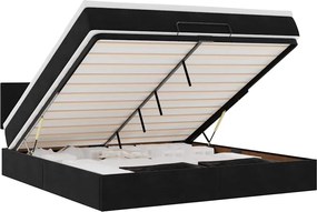 vidaXL Cadru de pat otoman cu saltea, catifea neagră 160x200cm
