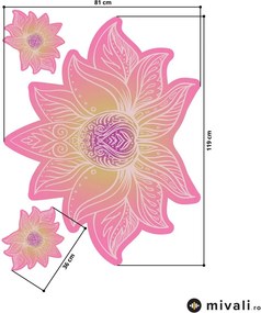 Autocolante de perete - Mandala de lotus roz
