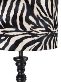 Lampă de podea neagră cu umbră zebra design 40 cm - Classico