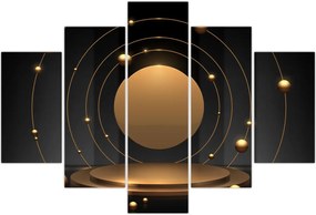 Tablou - Cercuri aurii (150x105 cm)