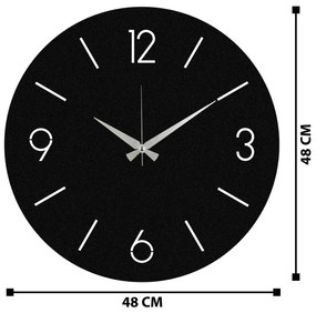Ceas de perete Trevwela, Black , 48 x 48 cm