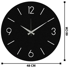 Ceas de perete Trevwela, Black , 48 x 48 cm