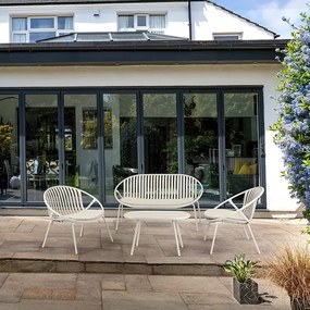 Set mobilier de exterior din 4 piese Saori gri deschis