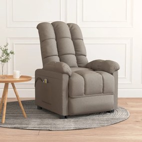 3100360 vidaXL Fotoliu de masaj cu ridicare, gri taupe, material textil