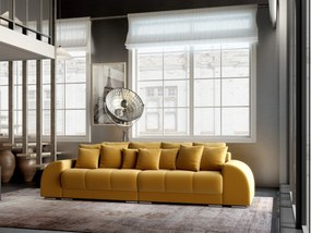 Canapea extensibilă dumonde cu 2 lăzi de depozitare si sezut confortabil din spuma high-density, Verona Royal Mustar 310x100 cm