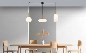 Lustra suspendata design modern Barab auriu, alb opal