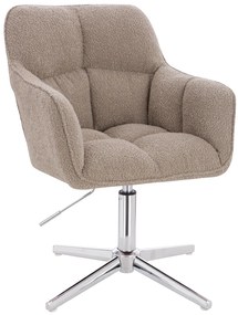 HR550CROSS Scaun Latte Boucle cu Bază Cromata