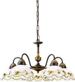 Kolarz 731.85.110 - Candelabru suspendat NONNA pe lanț, 5xE27/75W/230V, vin