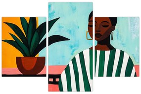 Tablou - Femeie cu floare (90x60 cm)