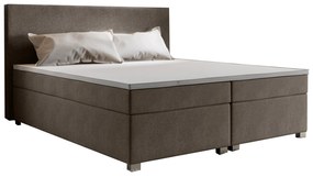 Pat matrimonial Boxspring 140 cm Simon (maro) (cu saltea, fără sp. depozitare). 1047323