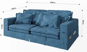 Canapea albastră 236 cm Nora – Ropez