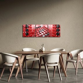 Tablou cu abstracți din butoane (cu ceas) (90x30 cm)