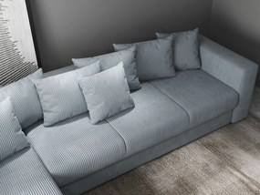 Colțar extensibil dumonde cu ladă de depozitare si sezut confortabil din spuma high-density, Gloria Zoom Grey 320x183 cm