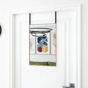 Oglinda pentru usa, auriu, 40x60 cm, sticla si aluminiu 1, Auriu, 40 x 60 cm