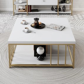 Măsuță de cafea Zen (Alb + Auriu). 1073449