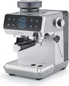 Espressor manual Caso EspressoGourmet&Grind, 1500 W, 20 bar, 1,8 l, Ulka, Spumare lapte, Cold Brew, Comanda tactila, Rasnita, Portafiltru, Otel inoxidabil
