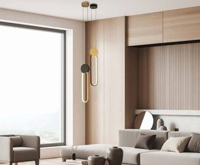 Lustra suspendata LED design modern Ring auriu/ negru