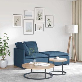 vidaXL Canapea modulară cu taburet și perne, material textil, albastru