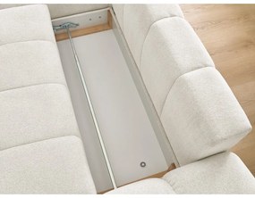 Colțar alb extensibil/cu spațiu de depozitare cu tapițerie din chenille (cu colț pe partea stângă/cu șezlong) Everest – Bobochic Paris