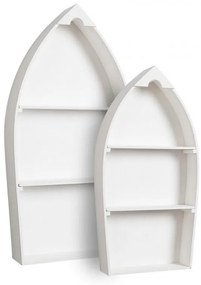 Set 2 rafturi albe din MDF, 49 - 38,5 cm, Boats Bizzotto