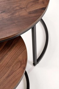 Set 2 mese de cafea Java nuc/negru