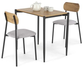 Set masă și scaune Kingston 2+1, lemn natural / gri