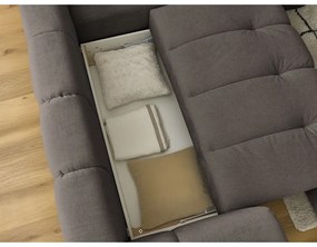 Colțar taupe extensibil/cu spațiu de depozitare (cu colț pe partea dreaptă/în formă de ”L”) Fuji – Bobochic Paris