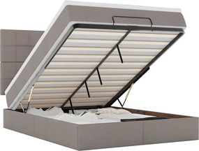 vidaXL Cadru de pat otoman cu saltea Taupe 140x190cm Material