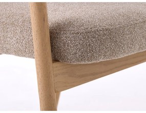 Set de scaune de sufragerie bej cu cotiere 2 buc. din lemn de stejar Elk – Unique Furniture