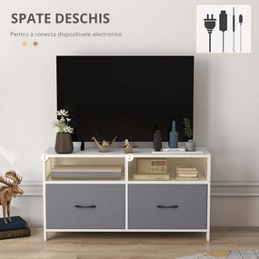Suport Dulap TV pentru Televizoare de pana la 45”, cu Sertare Pliabile si Rafturi de Depozitare pentru Camera de Zi, Dormitor HOMCOM | Aosom Romania