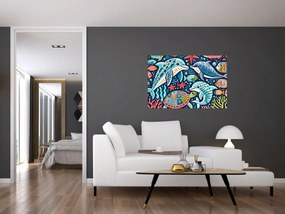Tablou – Animale acvatice desenate (90x60 cm)