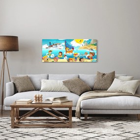 Tablou -Ziua la plajă (120x50 cm)