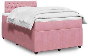 vidaXL Pat box spring cu saltea, negru, 120x190 cm, catifea