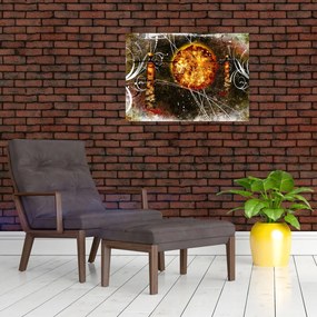 Tablou pe sticlă cu pictură epochală străveche (70x50 cm)