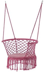 Leagan tip scaun, cu perna, roz, max 150 kg, 80x60x120 cm, Rivo