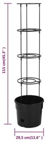 Ghiveci cultivare rosii, antracit, O 29,5x115 cm, polipropilena 1, O 29.5 x 115 cm