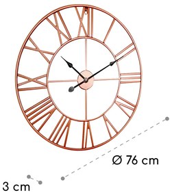 Queensway 80 ceas de perete, cadru metalic, silentios, Ø 76 cm