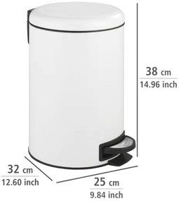 WENKO 22707100 - Coș de gunoi LEMAN 25x38 cm alb/negru