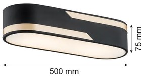 Aplică TONI 3xE27/15W/230V neagră/aurie Argon 6001