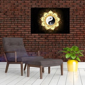 Tablou - Yin-Yan de aur (90x60 cm)