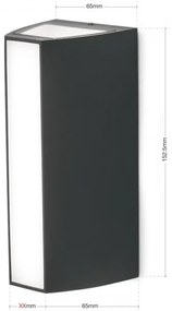 Aplica LED de perete exterior, protectie IP65, Mood antracit