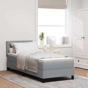 vidaXL Pat Box Spring cu saltea Gri deschis 80x200 cm Fabric
