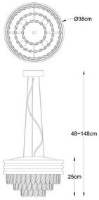 Lustra suspendata design modern NAICA auriu/ argintiu
