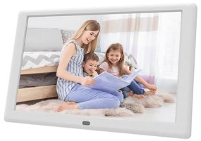Sencor - Ramă foto digitală cu difuzor 230 V, albă + telecomandă